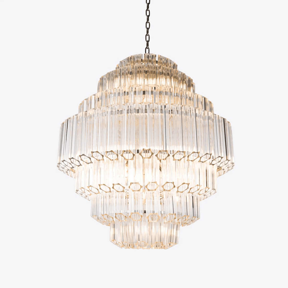 Celeaine Chandelier Clear Glass Tube Layered Grande Vintage