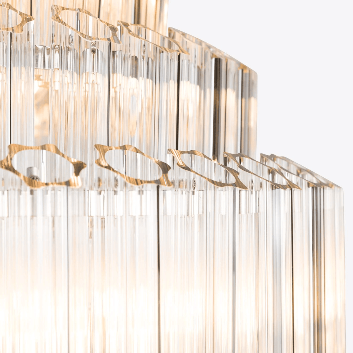 Celeaine Chandelier Clear Glass Tube Layered Grande Vintage