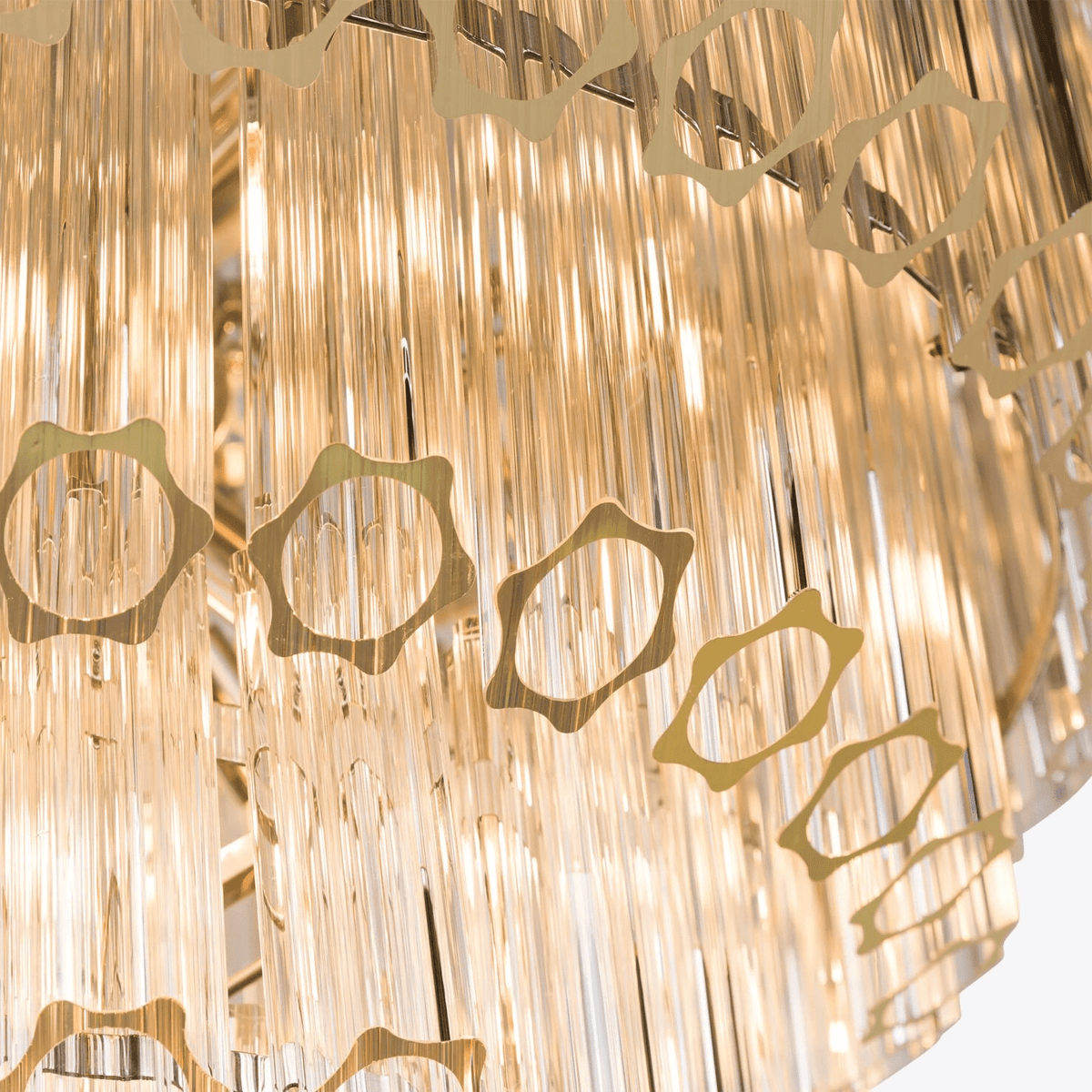 Celeaine Chandelier Clear Glass Tube Layered Grande Vintage