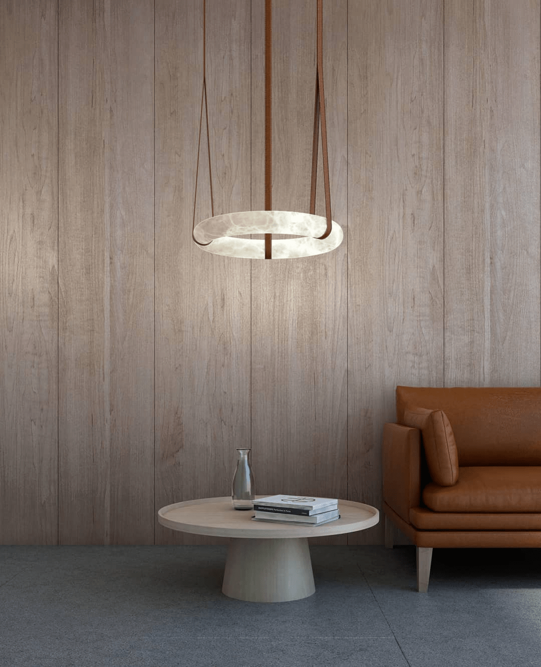 Lixor Alabaster Chandeliers Ring Leather Strap Version A