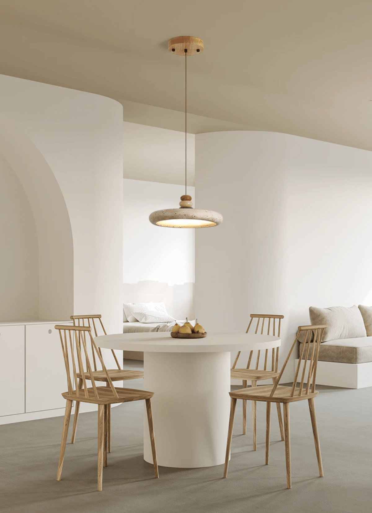 Cuvarora Disc Travertine Pendant Light