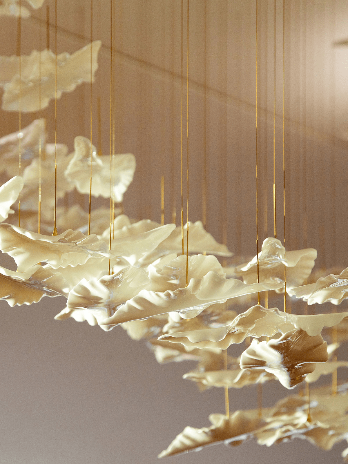 Folia Leaf Twisted Sculptural Customize Chandelier