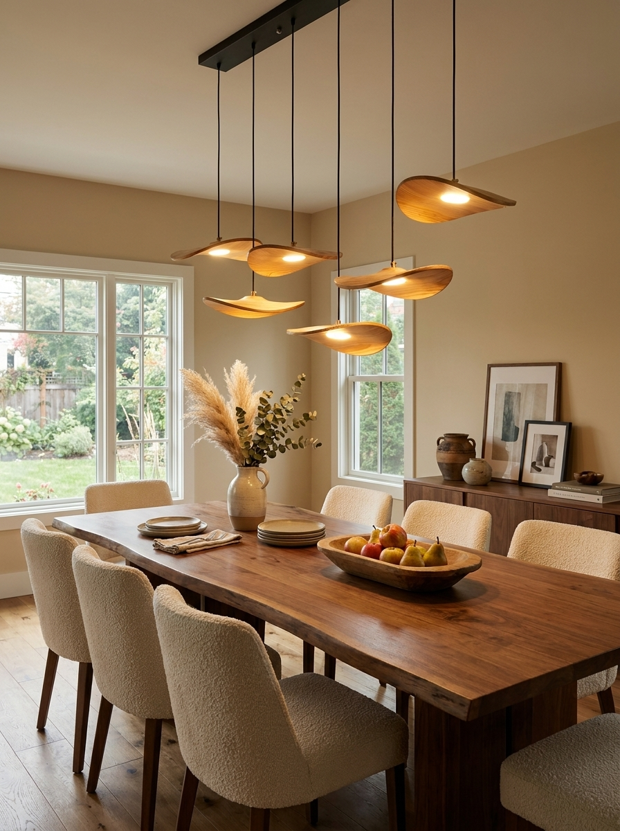 Lowenstone Wood Blade Chandelier