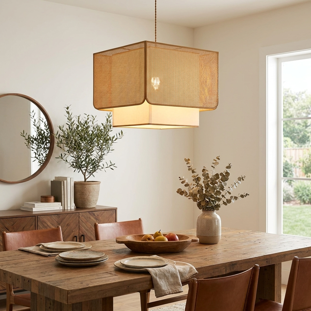 Yarrowford Woven Rattan Pendant Lamp