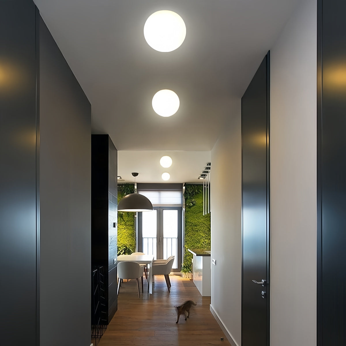 Kogigemo Modern Bubble Sphere Flush Mount Ceiling Light Glass Bedroom