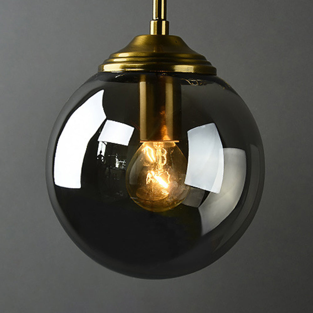 Bavitid Modern Globe Metal/Glass Wall Lamp, Gray/Amber/Clear/White