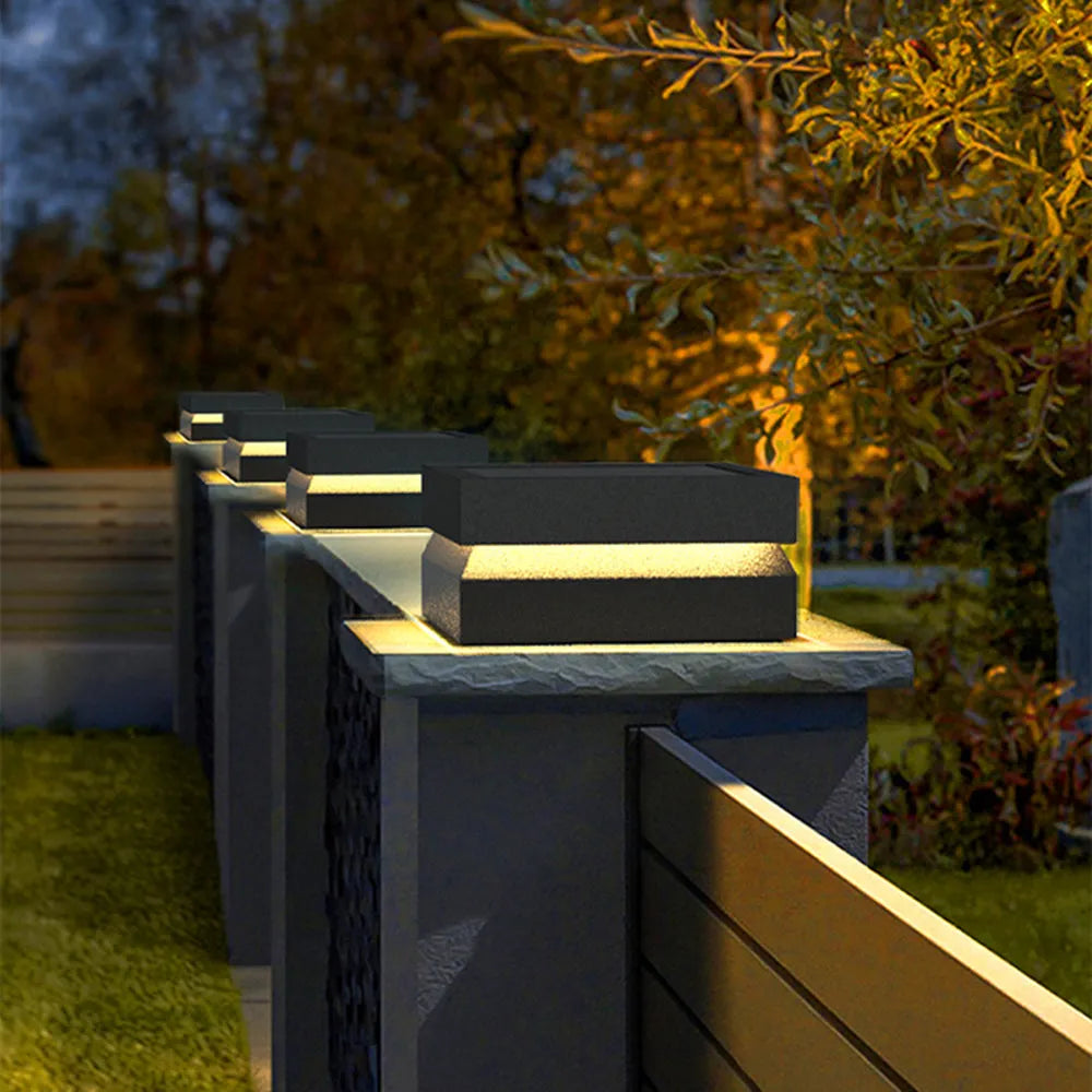 Corvex Outdoor Lamp Modern Concave Black Solar-Neutral Decor