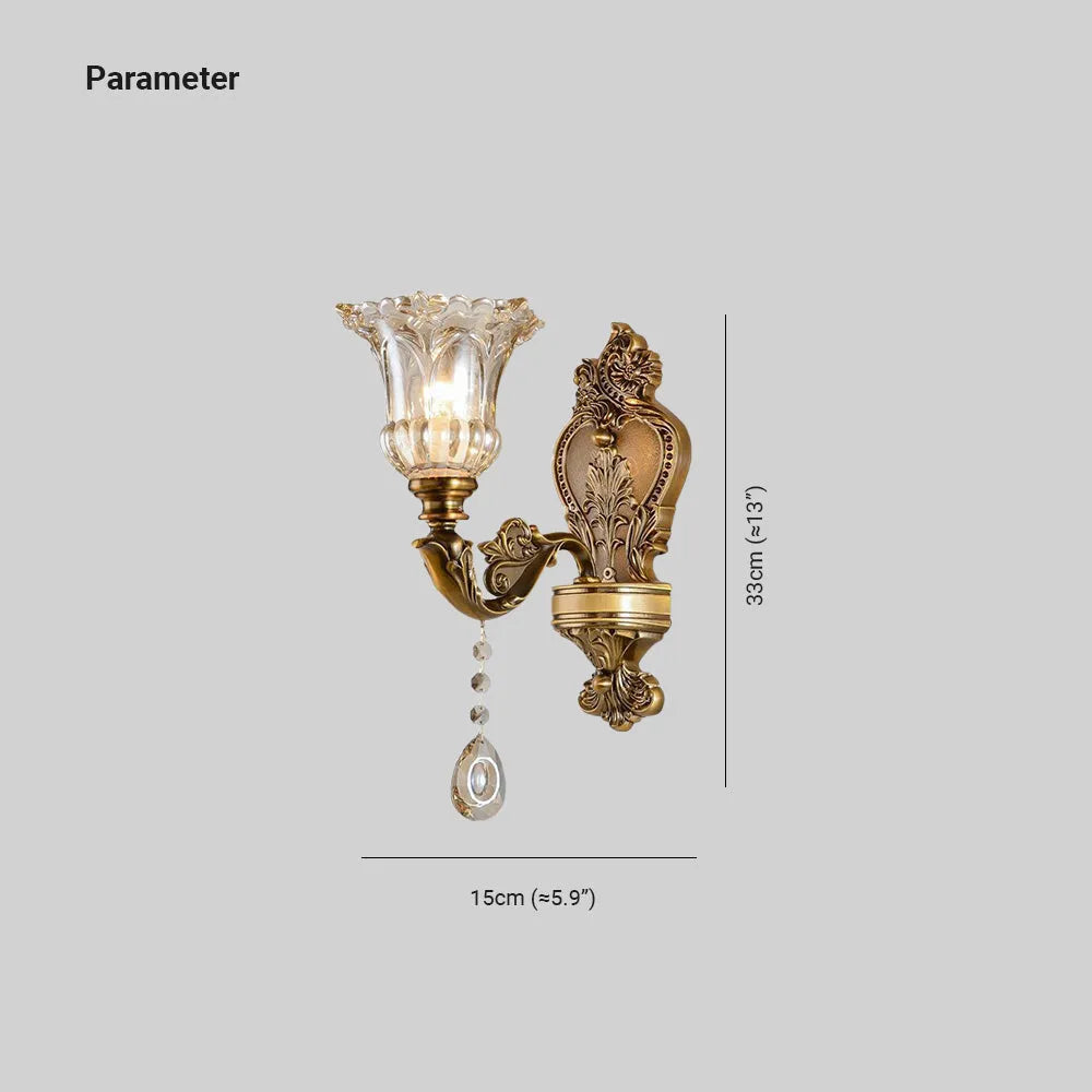 Calixo Wall Lamp Vintage Flor /Glass Gold-Neutral Decor