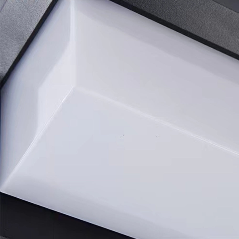 Tevapal Modern Sensor Rectangular Metal Outdoor Wall Lamp, Black/White