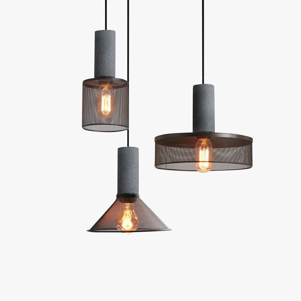 Vireth Pendant Light Industrial Cylindrical Cement/-Neutral Decor