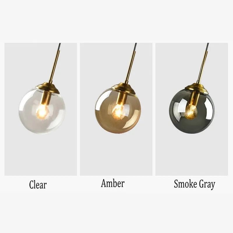 Wobirer Designer Bubble Glass Pendant Light, Smoke/Clear/Amber