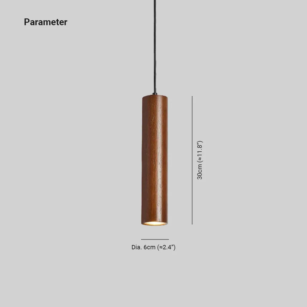 Husedes Cylindrical Wood Pendant Light, for Bedroom & Kitchen Island