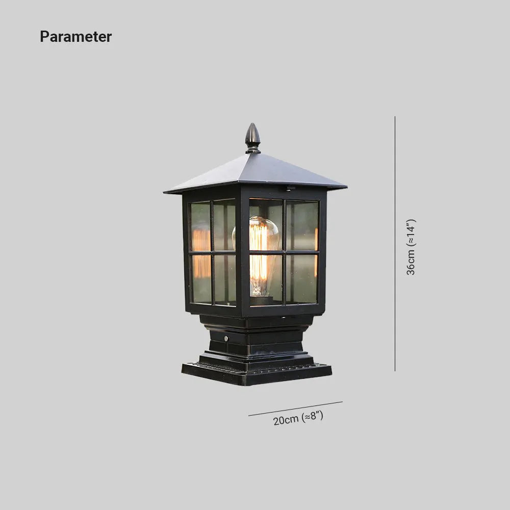 Arvico Outdoor Light Modern Glass Lantern LED Post-Neutral Decor
