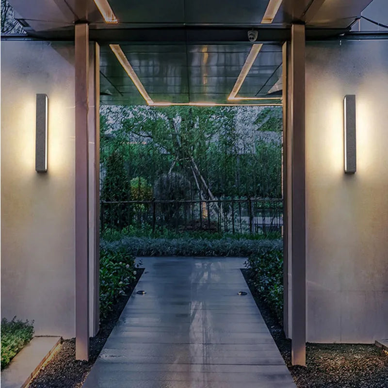 Davel LED Outdoor Wall Lamp, Black & White-Neutral Decor