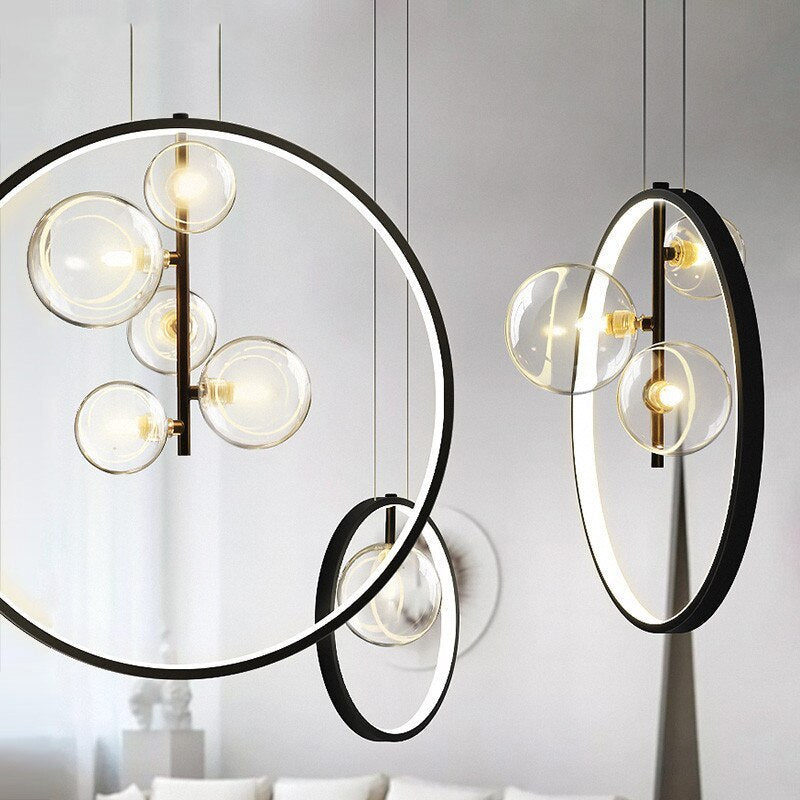 Nidibam Nordic Glass Bubbles LED Modern Pendant Light for Dining Room