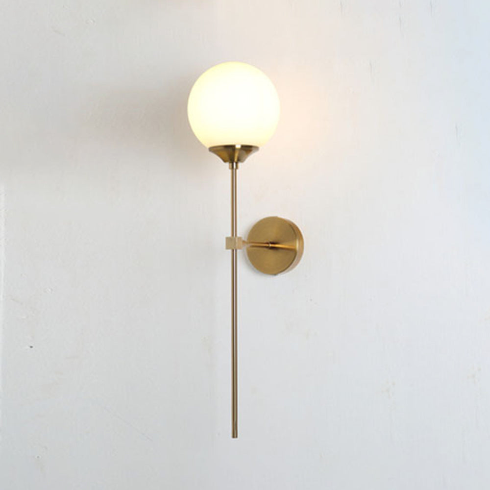Bavitid Modern Globe Metal/Glass Wall Lamp, Gray/Amber/Clear/White