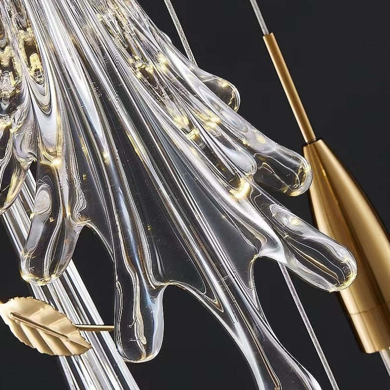 Norotad Elegant Flower Metal/Glass Pendant Light, Bedroom