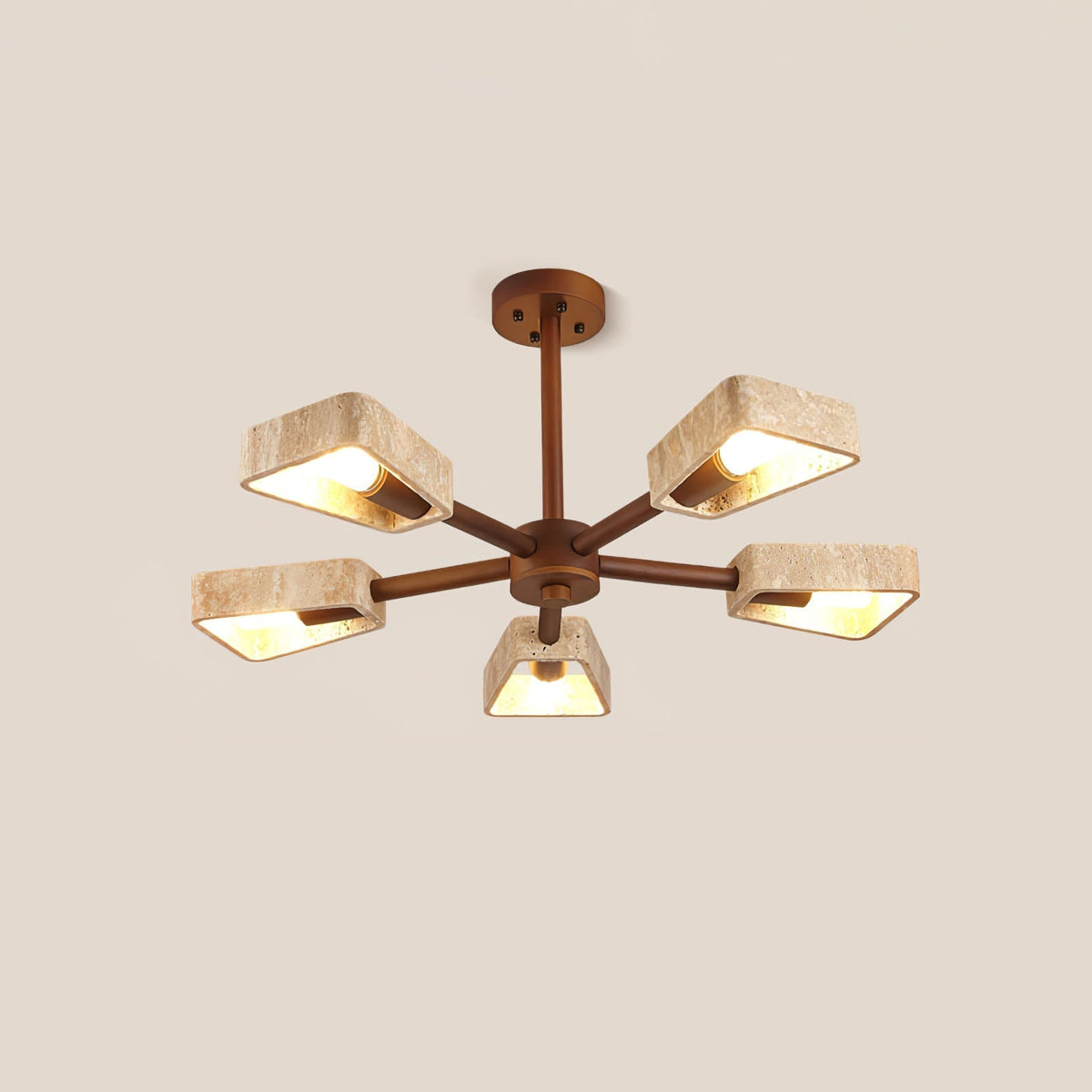 Hedra Travertone Geometric Chandelier