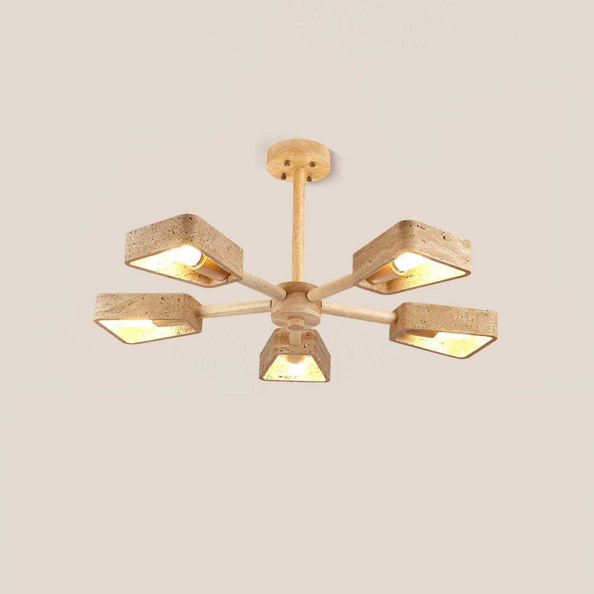 Hedra Travertone Geometric Chandelier
