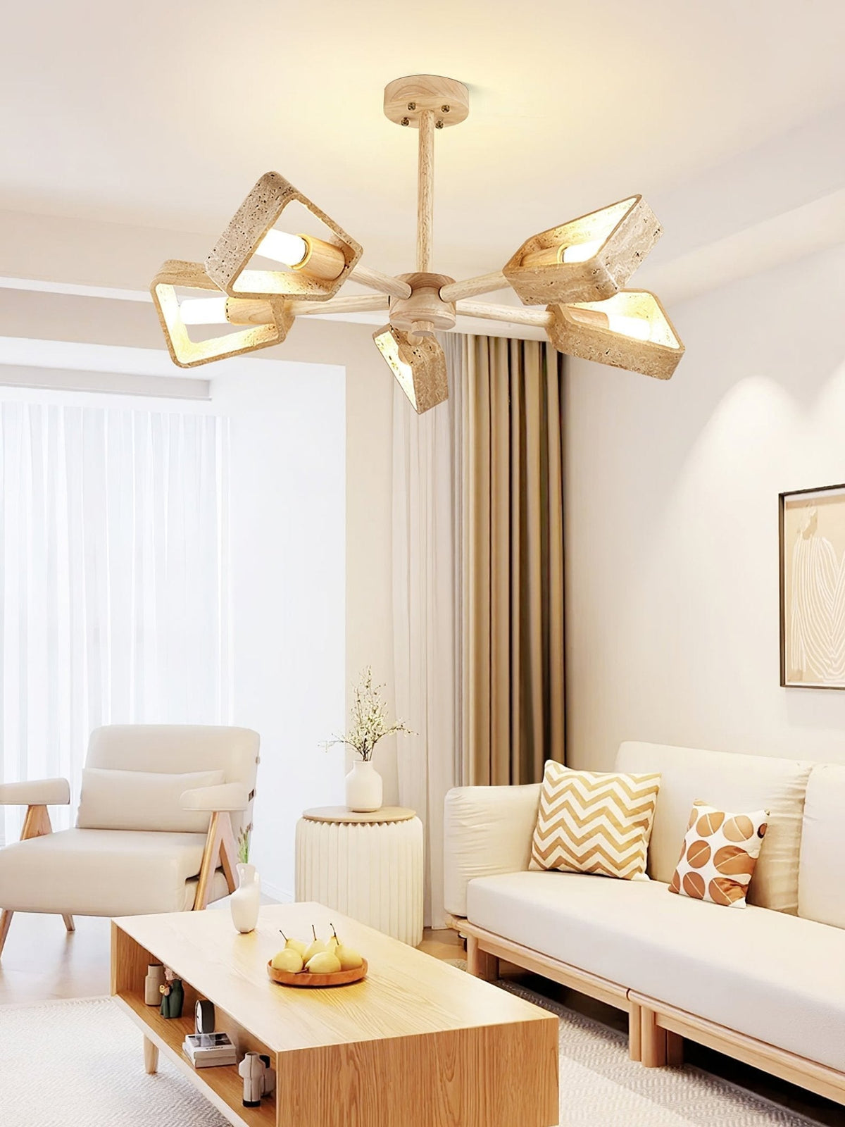 Hedra Travertone Geometric Chandelier