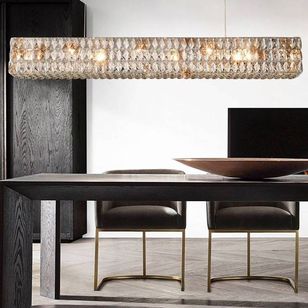 Nosomen Rectangular Luxury Crystal Chandelier, 2 Colour