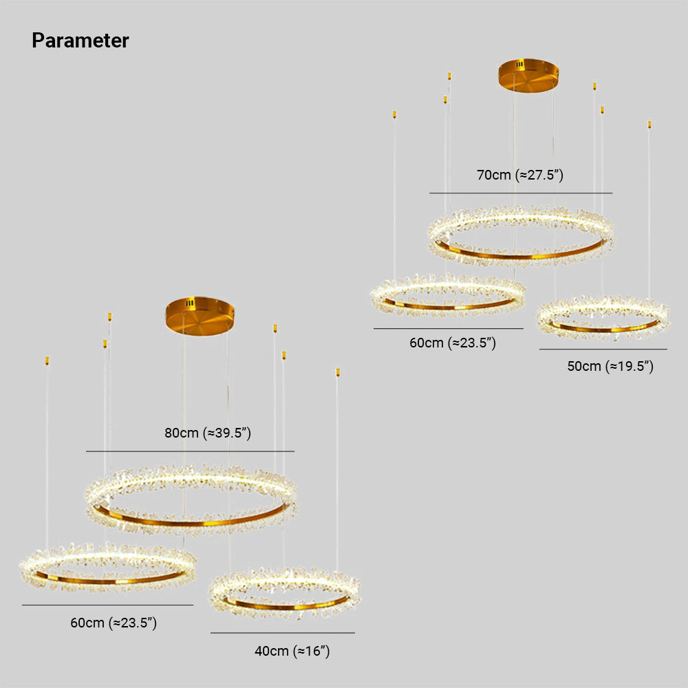 Lomepoda Luxury Circular Crystal Tassel Pendant Light