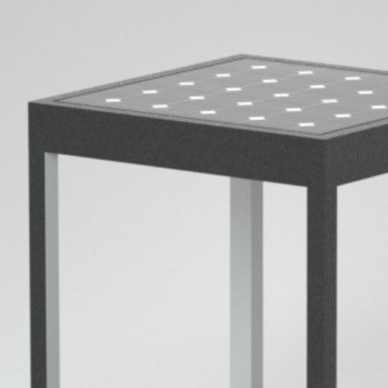 Zogoruk Modern Rectangular Metal LED Outdoor Light Post