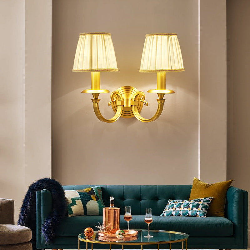 Mokuriso Decorative Indoor Wall Lamp Metal Fabric Living Room Bedroom