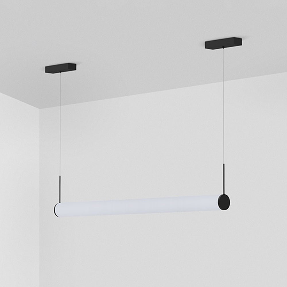 Lametal Modern Cylinder White Pendant Light, Metal/