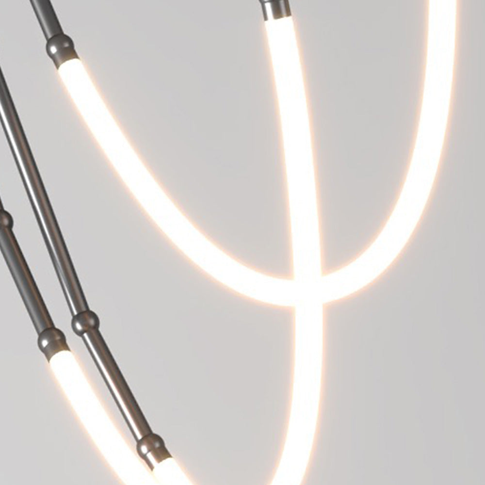 Gisakud Modern Linear Metal/Silicone Pendant Light, Black