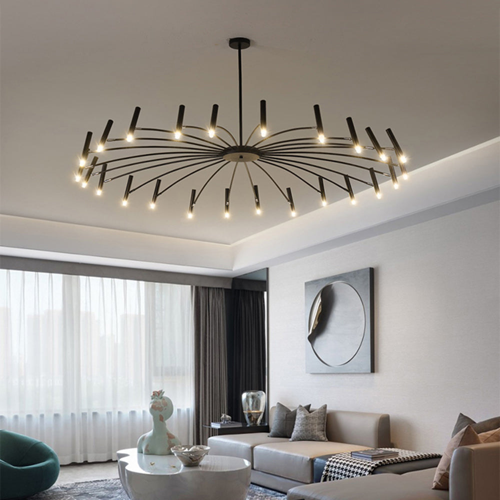 Pumapir Modern Blown Linear Metal Multi-heads Chandelier