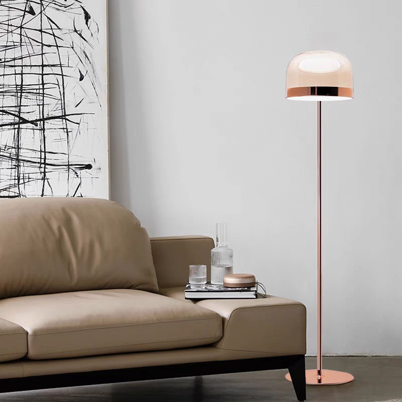 Zikipek Modern Black & Rose Gold Floor Lamp, L 135/175CM