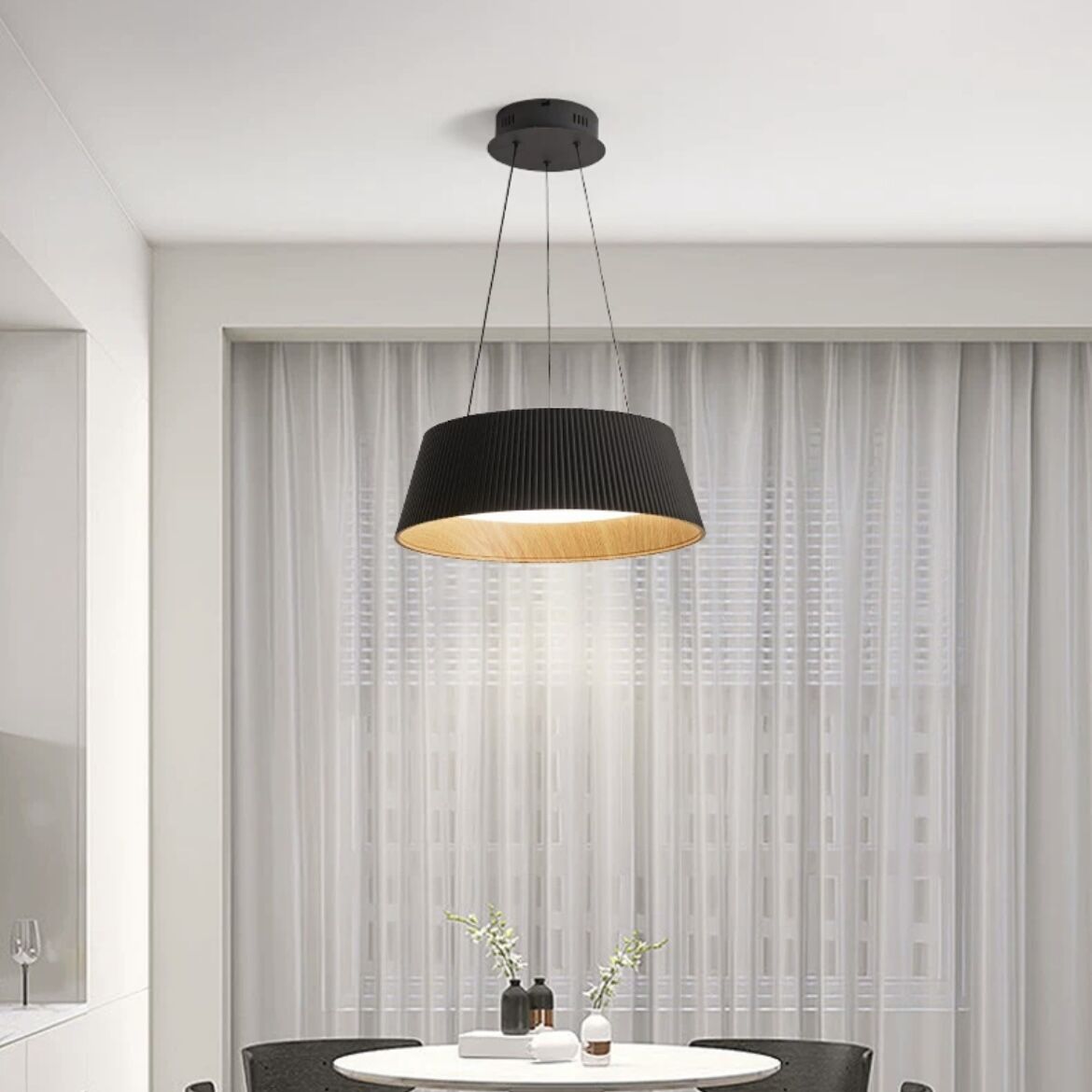 Pepikam Modern Pendant Light/Flush Mount Ceiling Light Drum-shaped