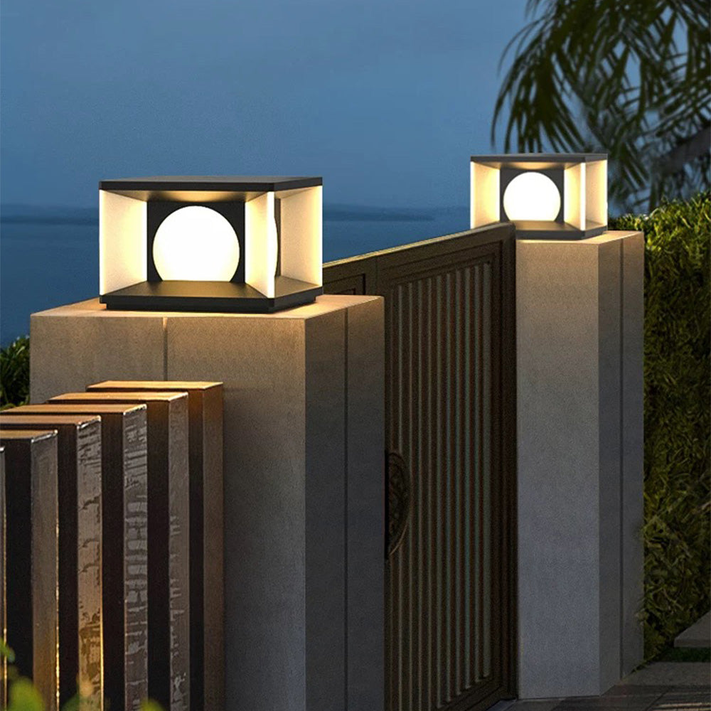 Nupekot Modern Square Metal Outdoor Light Post