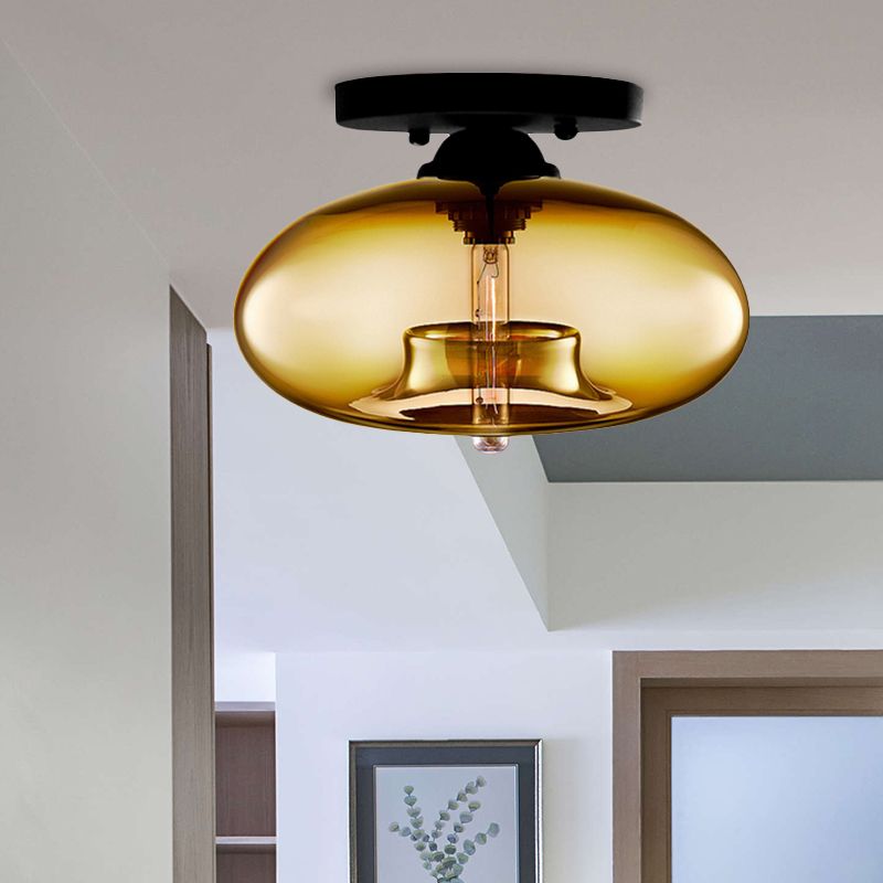 Suvekudi Industrial Art Deco Globe Flush Mount Ceiling Light Living Room