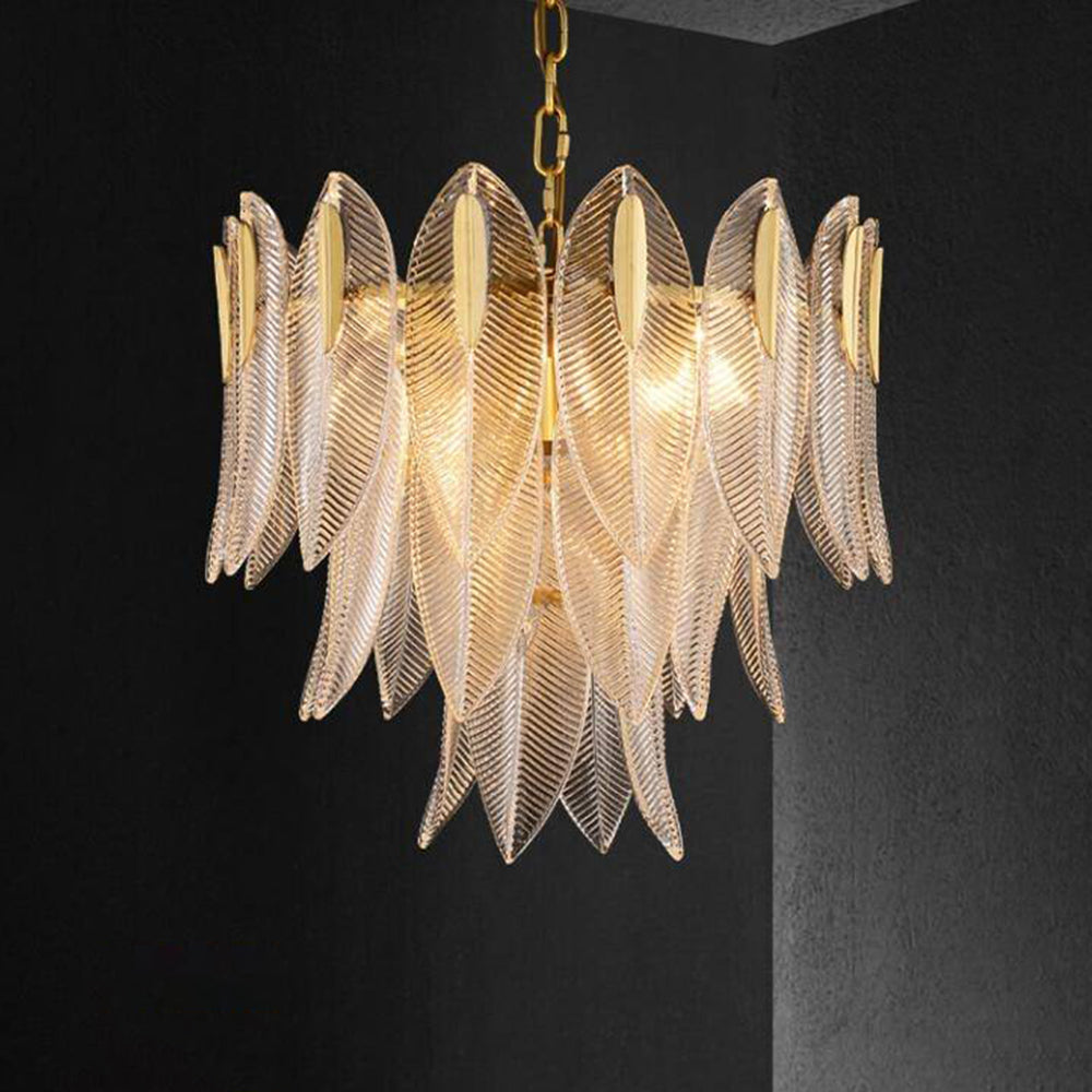 Kudalar Modern Gold Feather Chandelier, 3 Style