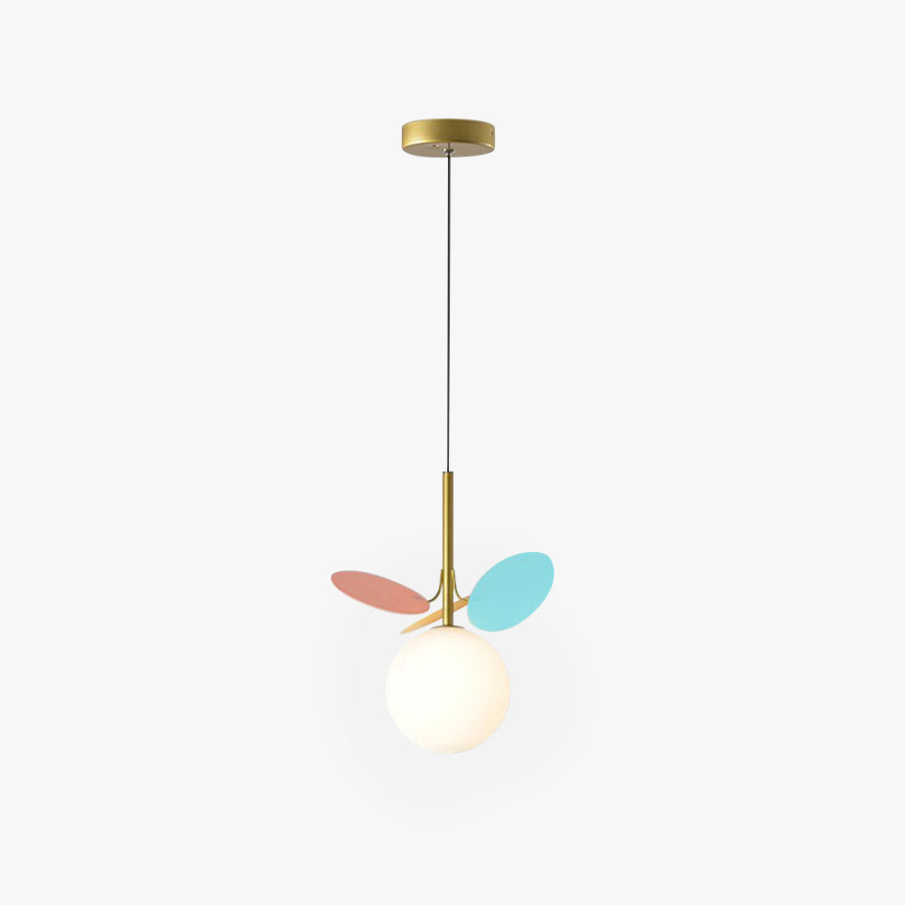 Vupenos Art Deco Globe Pendant Light, Multi-Color/White, Metal/Glass