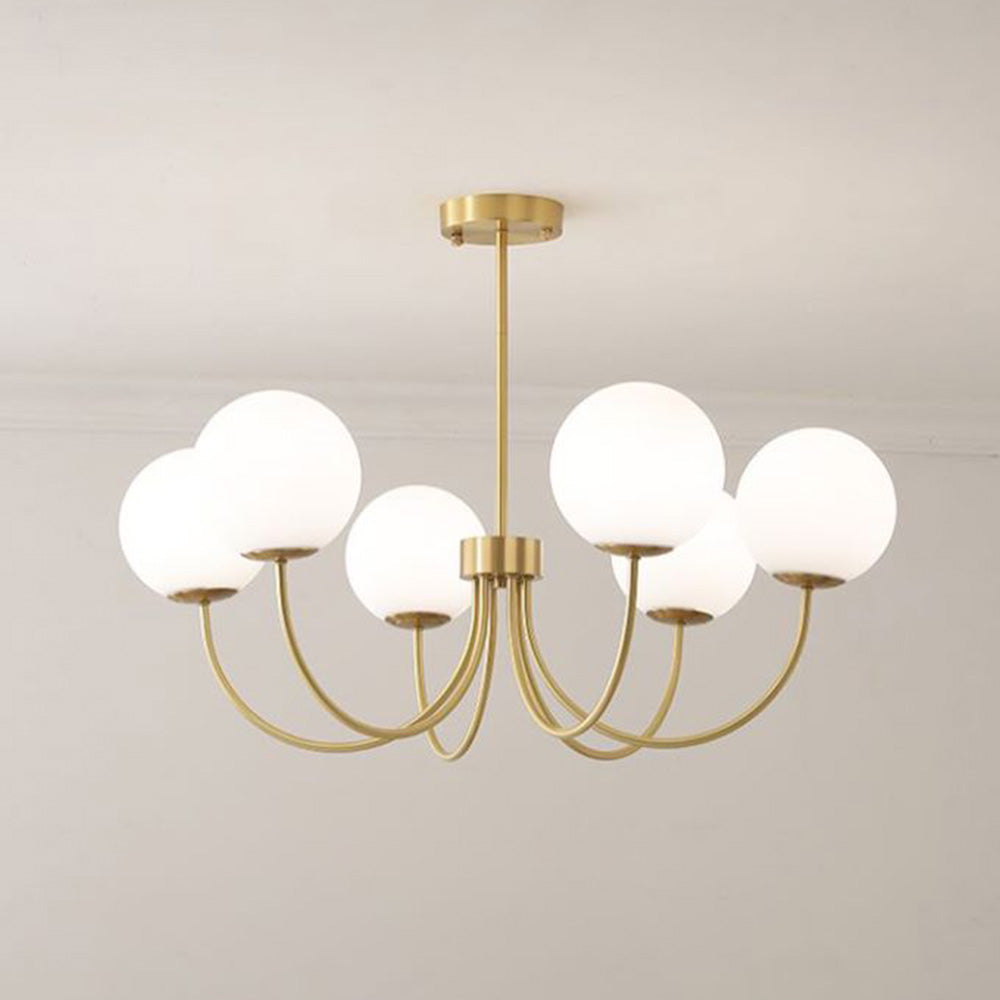 Rudunis Modern Ball Bubble Metal/Glass Chandelier, Gold