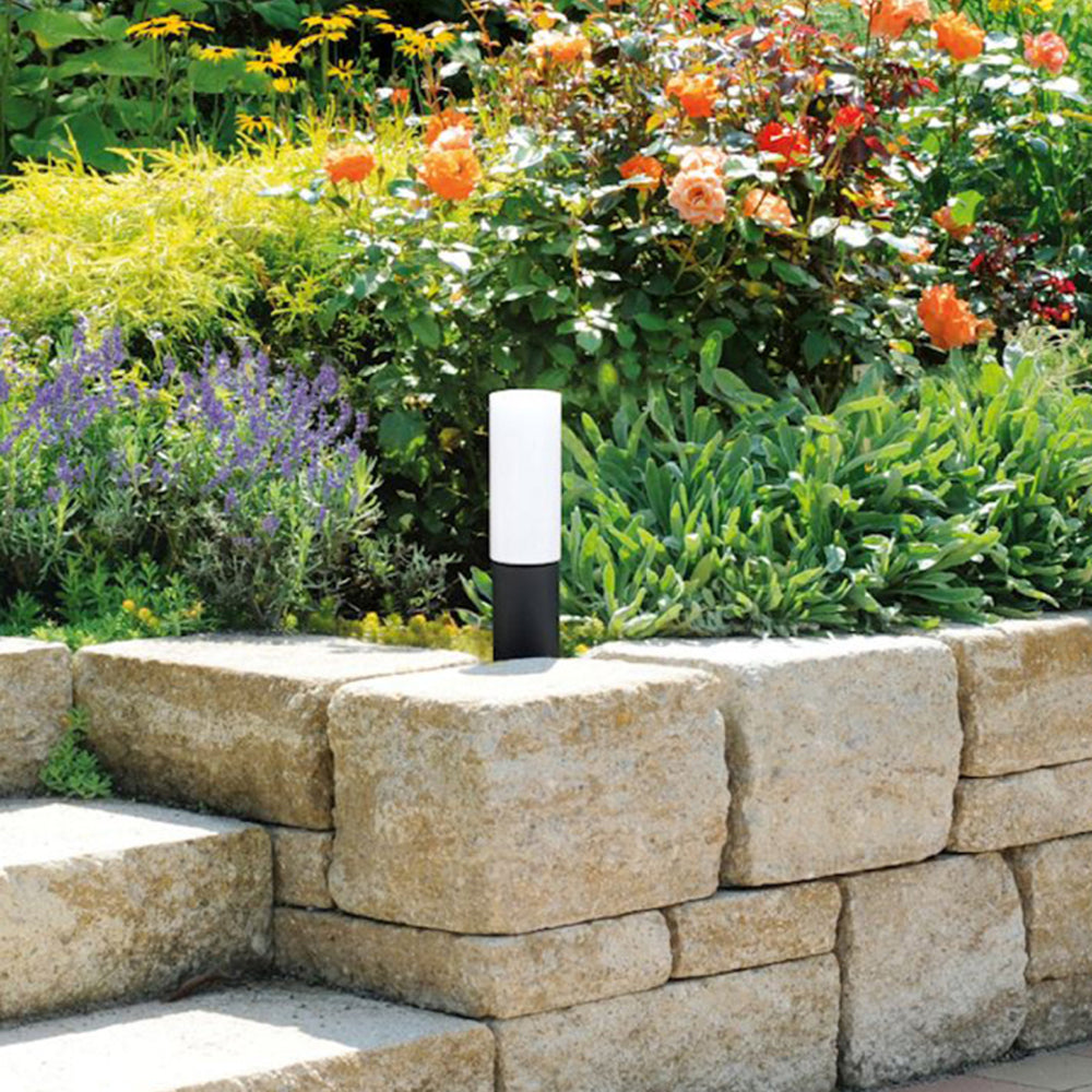 Fesunon Minimalist Cylindrical Outdoor Ground Ligh, Black