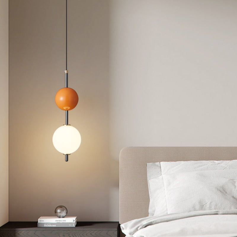 Cerukom Modern LED Pendant Light Red Metal Bedroom Living Room