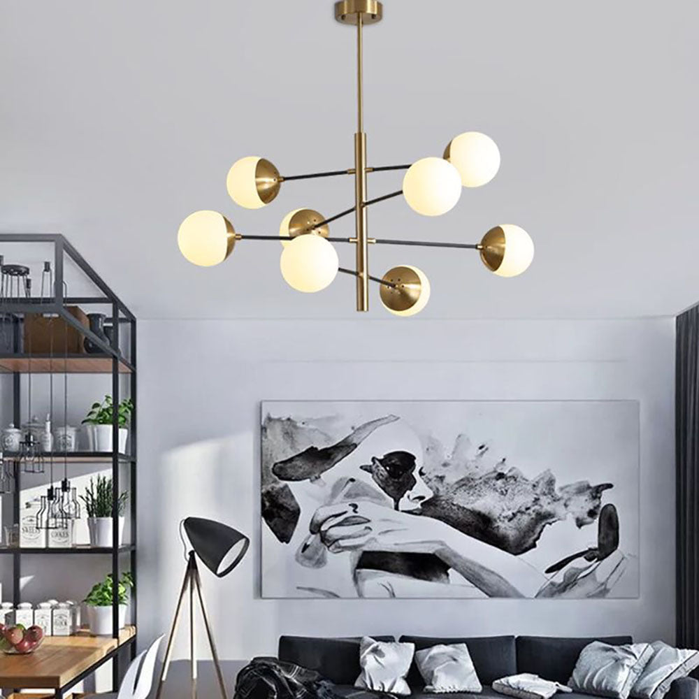 Dubirum Nordic Multi Globe Metal/Glass Pendant Light, Gold
