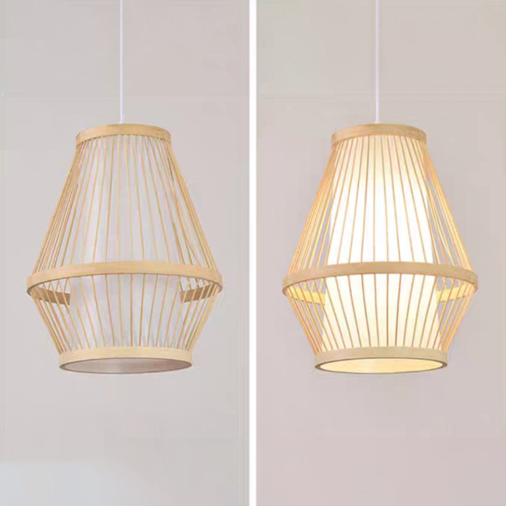 Konuses Rattan Handmade Woven Bamboo Vintage Pendant Light