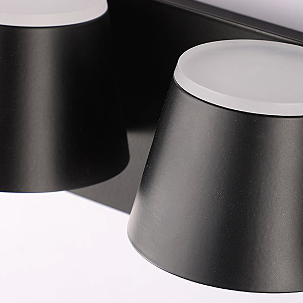 Senolot Modern Cylindrical Metal Mirror Front Wall Lamp, Black