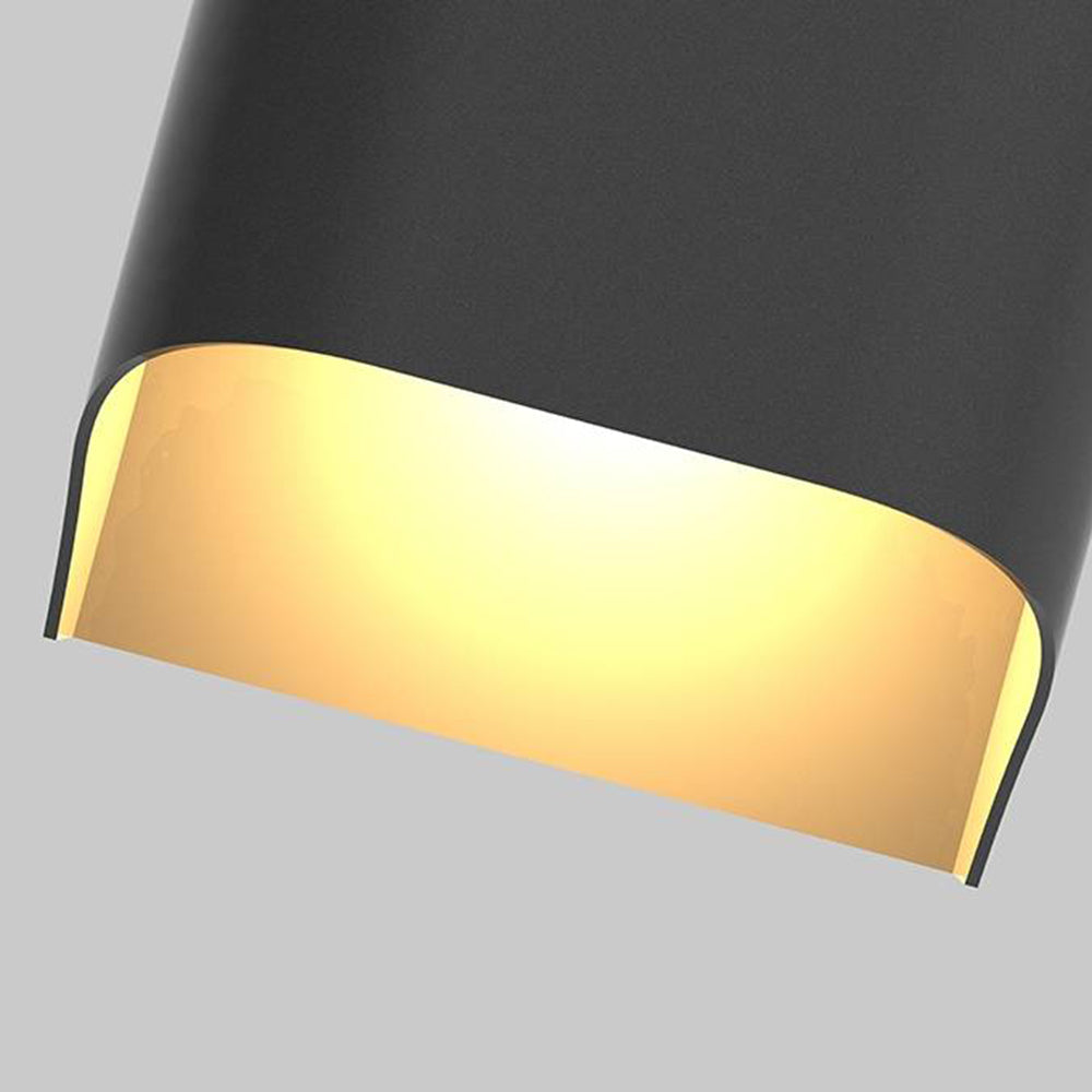 Jerisik Modern Solar Up Down Metal Outdoor Wall Lamp, Balck