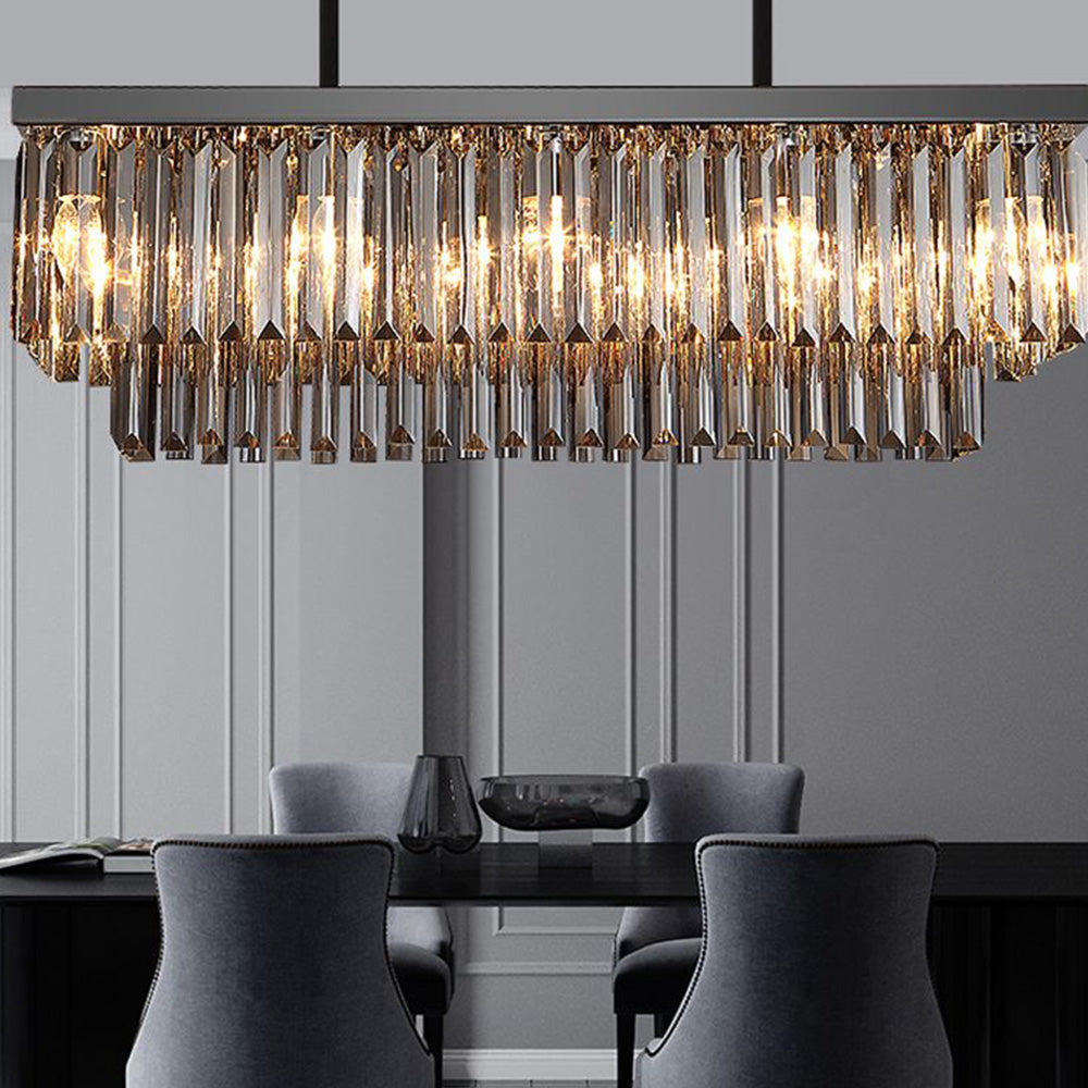 Patoven Design Rectangle Metal Pendant Light, Black