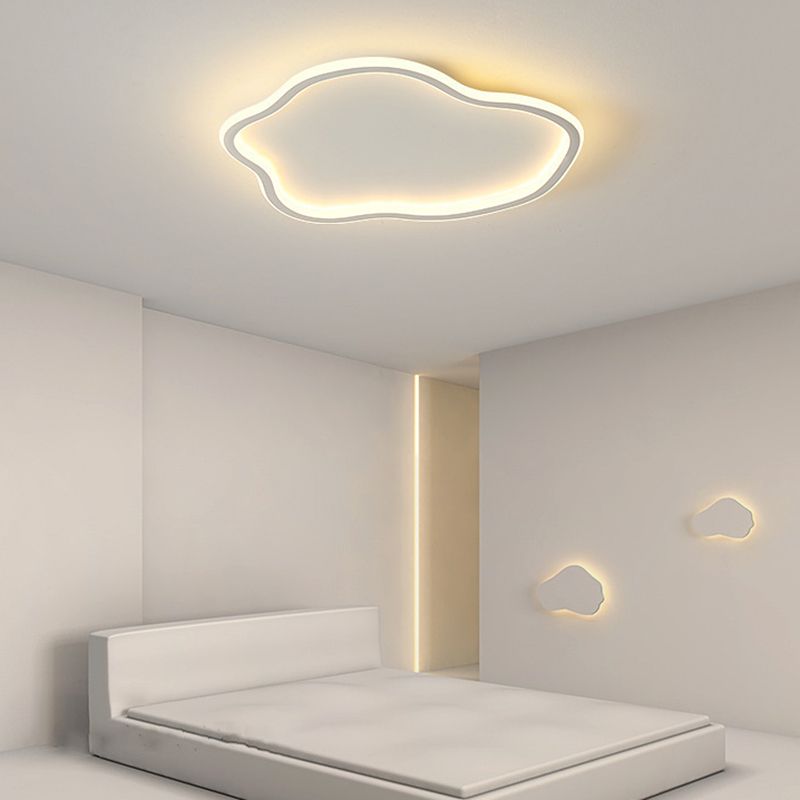 Fivedis Modern Metal/ Flush Mount Ceiling Lights, White/Black