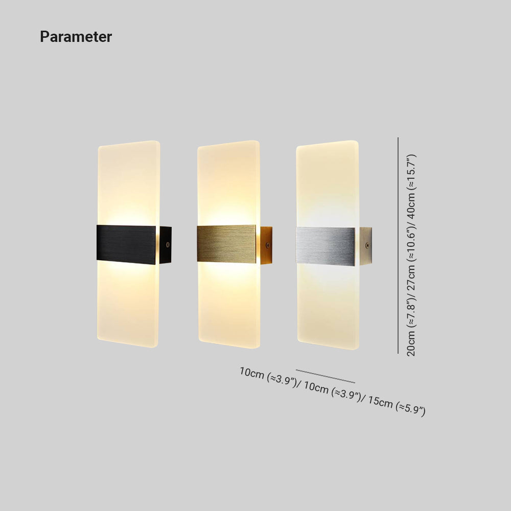 Jokekim Rectangular Wall Lamp, 3 Colour