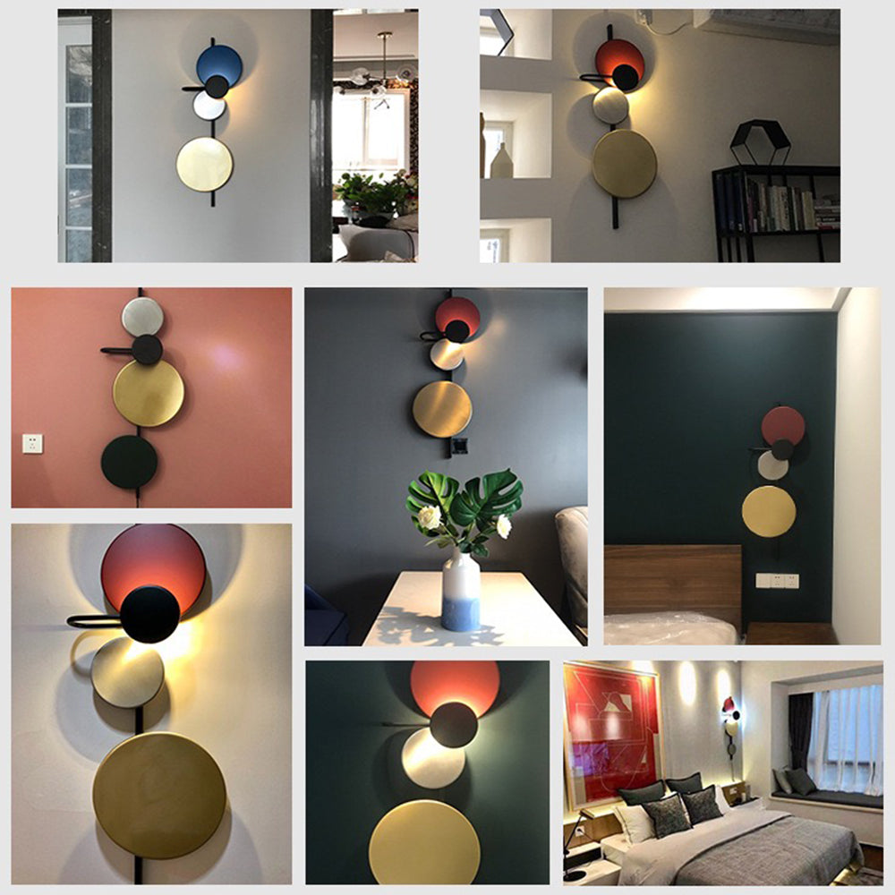 Mogasum Modern Art Deco Circular Colorful Metal Wall Lamp