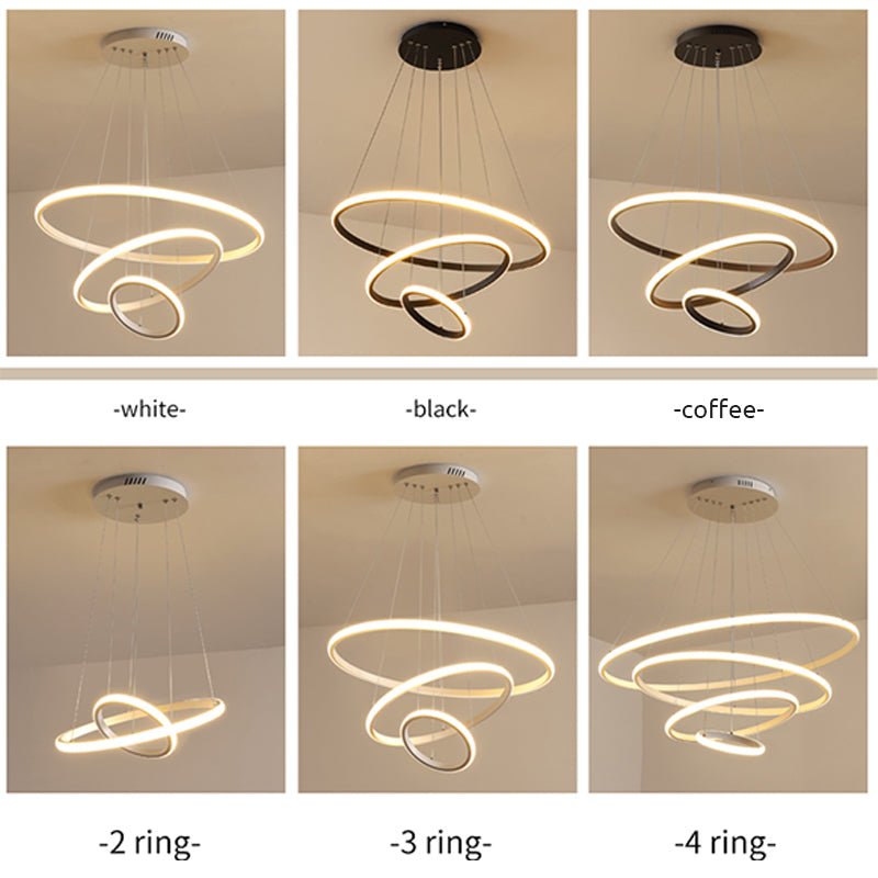 Tavonex Modern Ring Pendant Light, 2/3/4 Rings-Neutral Decor