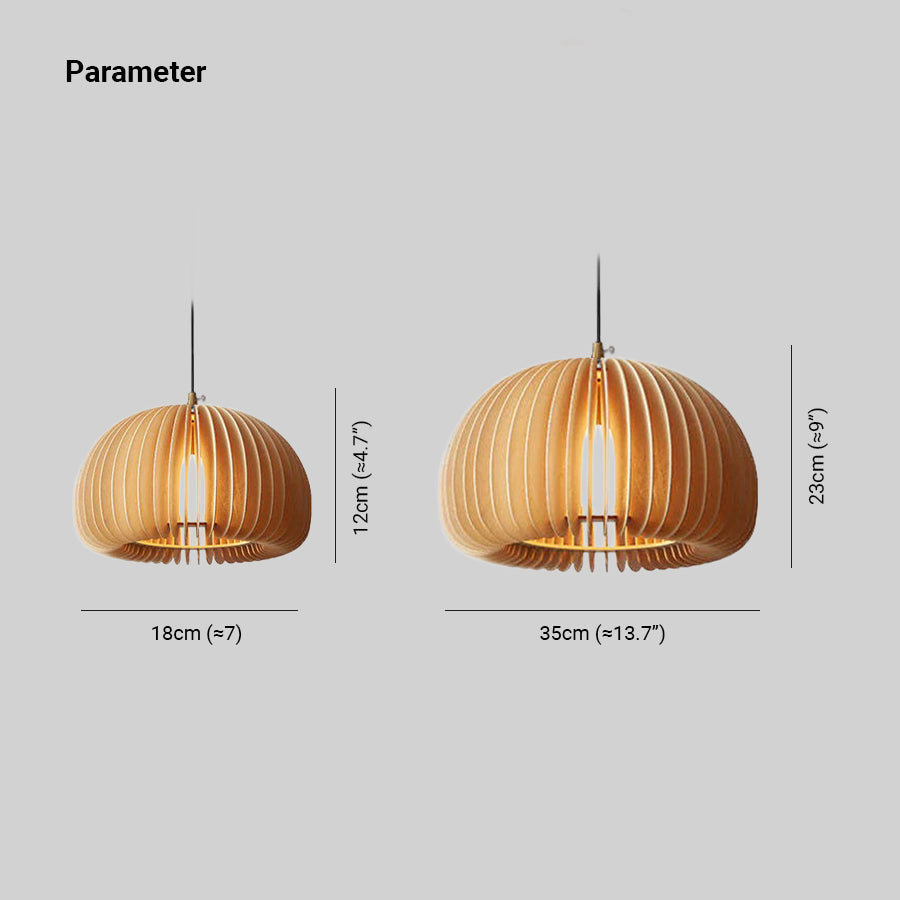 Lusebit Pumpkin Pendant Light, Wood